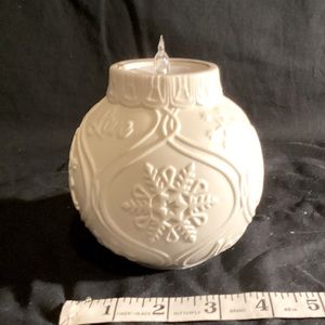 Lenox, American Design, ornamental glow, bulb shaped, shallow votive holder, 4”